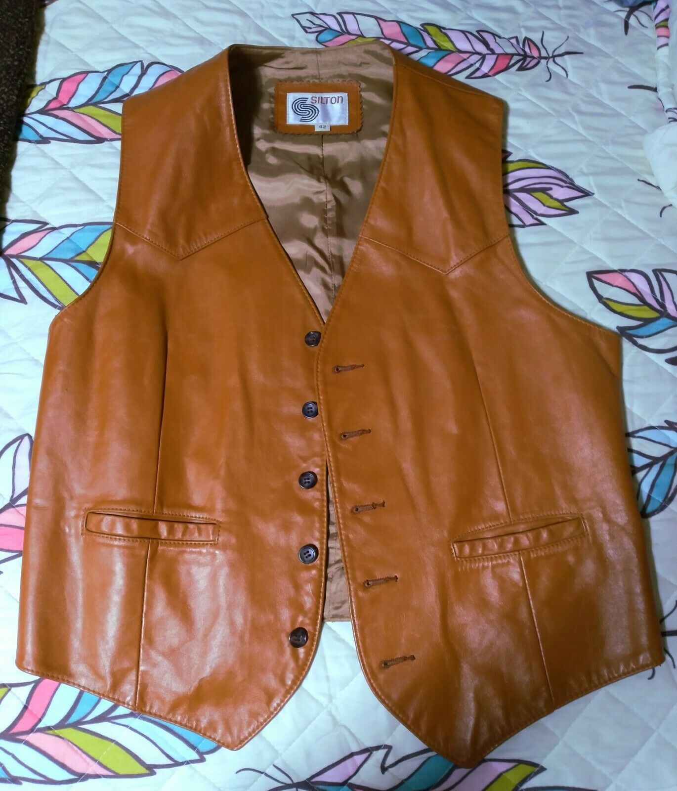 Silton Leather Vest. Western Style. Never Worn. Vintage. Size 38 40 42