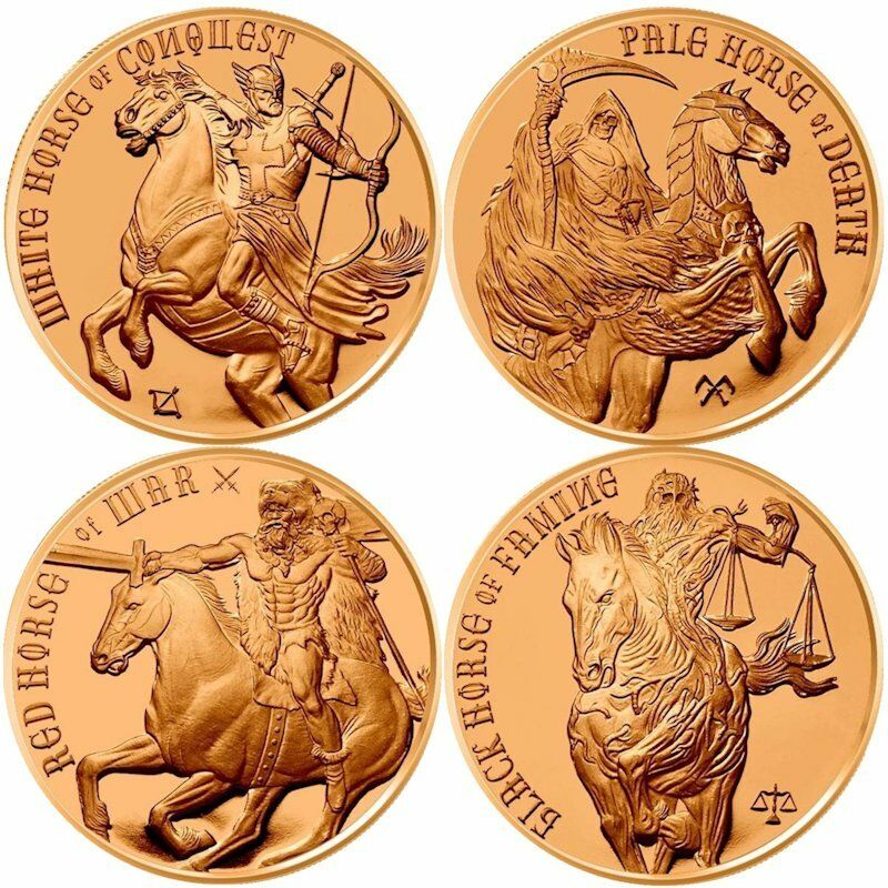 Four Horsemen Of The Apocalypse Series 1 Oz .999 Pure Copper Bu Round(s)