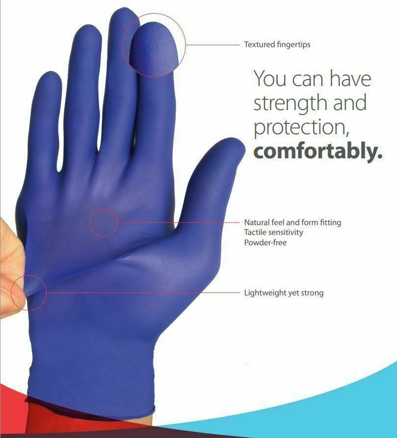 Premium Disposable Nitrile Exam Gloves Powder Free Strong Non Latex Non Vinyl